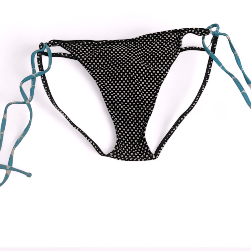 Polka Dot Bikini Bottom with Blue Ties - Picture 1 of 1